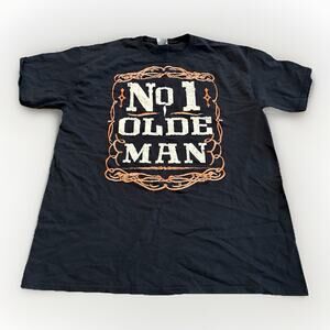 #1 Dad Mens Navy No 1 Olde Man Graphic Short Sleeve T-Shirt Fathers Day Size XL